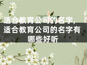 适合教育公司的名字,适合教育公司的名字有哪些好听