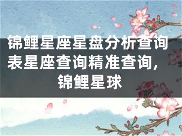 锦鲤星座星盘分析查询表星座查询精准查询,锦鲤星球