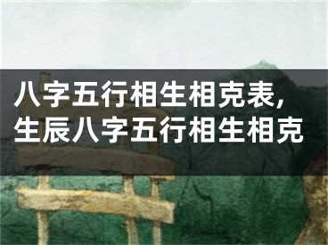 八字五行相生相克表,生辰八字五行相生相克