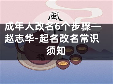 成年人改名6个步骤—赵志华-起名改名常识须知