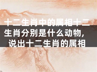 十二生肖中的属相十二生肖分别是什么动物,说出十二生肖的属相