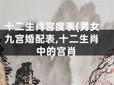 十二生肖宫度表(男女九宫婚配表,十二生肖中的宫肖