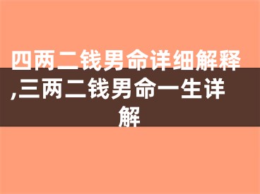 四两二钱男命详细解释,三两二钱男命一生详解