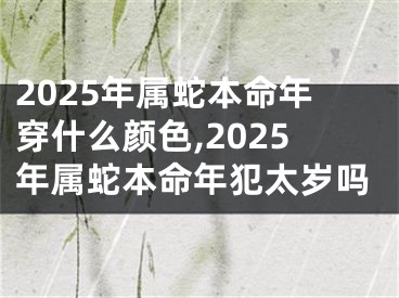 2025年属蛇本命年穿什么颜色,2025年属蛇本命年犯太岁吗