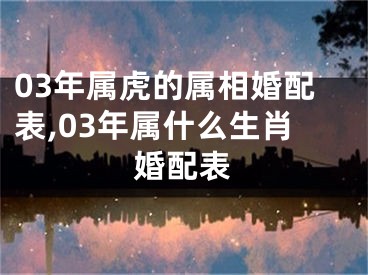 03年属虎的属相婚配表,03年属什么生肖婚配表
