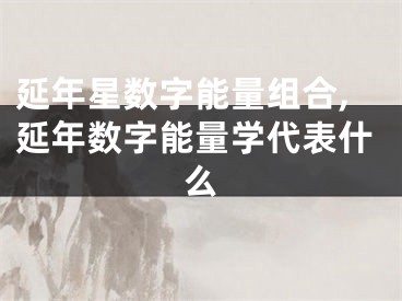 延年星数字能量组合,延年数字能量学代表什么