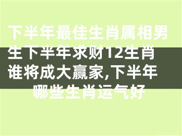 下半年最佳生肖属相男生下半年求财12生肖谁将成大赢家,下半年哪些生肖运气好