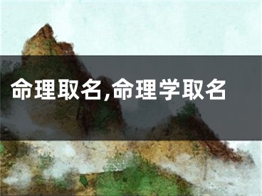命理取名,命理学取名