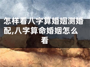 怎样看八字算婚姻测婚配,八字算命婚姻怎么看