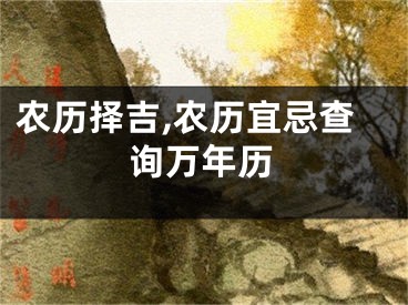农历择吉,农历宜忌查询万年历