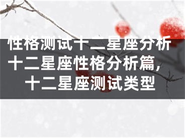 性格测试十二星座分析十二星座性格分析篇,十二星座测试类型