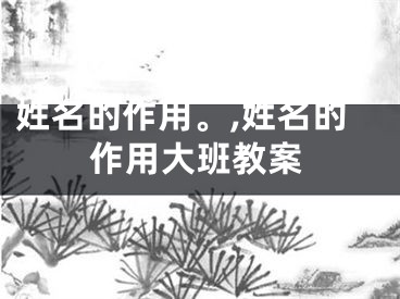 姓名的作用。,姓名的作用大班教案