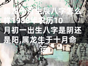 属龙十月生辰八字怎么样1988年农历10月初一出生八字是阴还是阳,属龙生于十月命运