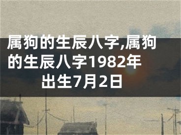 属狗的生辰八字,属狗的生辰八字1982年出生7月2日