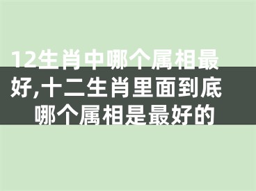 12生肖中哪个属相最好,十二生肖里面到底哪个属相是最好的