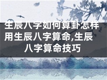生辰八字如何算卦怎样用生辰八字算命,生辰八字算命技巧