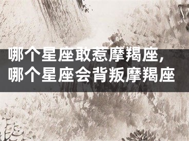 哪个星座敢惹摩羯座,哪个星座会背叛摩羯座