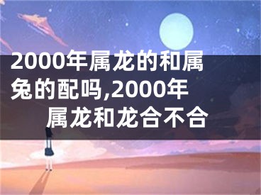 2000年属龙的和属兔的配吗,2000年属龙和龙合不合