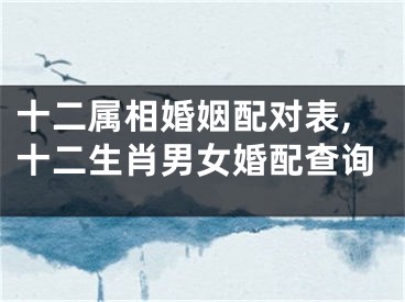 十二属相婚姻配对表,十二生肖男女婚配查询