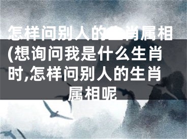 怎样问别人的生肖属相(想询问我是什么生肖时,怎样问别人的生肖属相呢