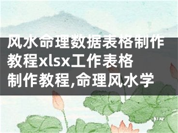 风水命理数据表格制作教程xlsx工作表格制作教程,命理风水学