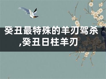 癸丑最特殊的羊刃驾杀,癸丑日柱羊刃