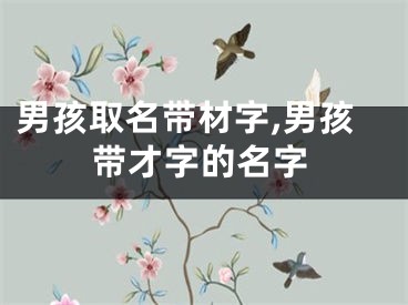 男孩取名带材字,男孩带才字的名字