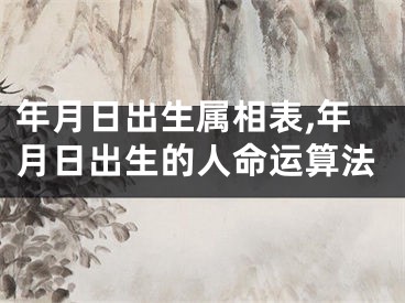 年月日出生属相表,年月日出生的人命运算法