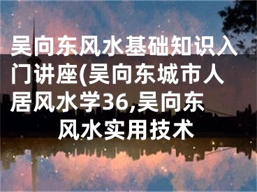 吴向东风水基础知识入门讲座(吴向东城市人居风水学36,吴向东风水实用技术