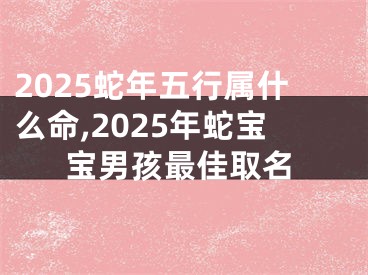 2025蛇年五行属什么命,2025年蛇宝宝男孩最佳取名