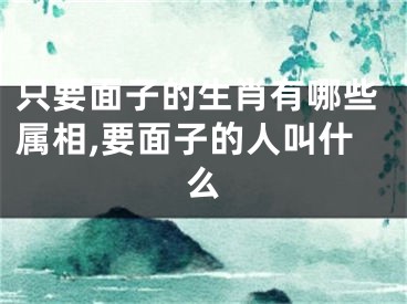 只要面子的生肖有哪些属相,要面子的人叫什么