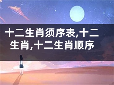 十二生肖须序表,十二生肖,十二生肖顺序