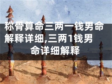 称骨算命三两一钱男命解释详细,三两1钱男命详细解释