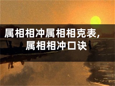 属相相冲属相相克表,属相相冲口诀