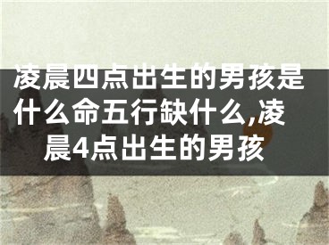 凌晨四点出生的男孩是什么命五行缺什么,凌晨4点出生的男孩