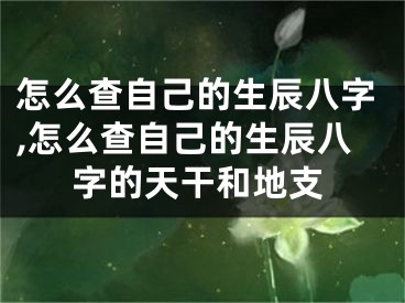 怎么查自己的生辰八字,怎么查自己的生辰八字的天干和地支