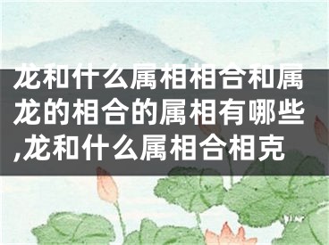 龙和什么属相相合和属龙的相合的属相有哪些,龙和什么属相合相克