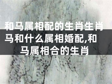 和马属相配的生肖生肖马和什么属相婚配,和马属相合的生肖