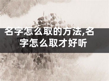 名字怎么取的方法,名字怎么取才好听