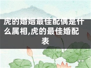 虎的婚姻最佳配偶是什么属相,虎的最佳婚配表
