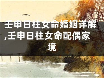 壬申日柱女命婚姻详解,壬申日柱女命配偶家境