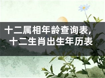 十二属相年龄查询表,十二生肖出生年历表