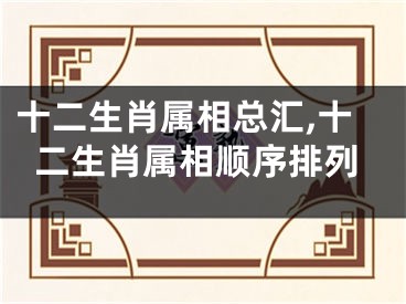十二生肖属相总汇,十二生肖属相顺序排列
