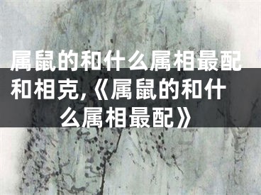 属鼠的和什么属相最配和相克,《属鼠的和什么属相最配》