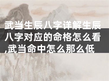 武当生辰八字详解生辰八字对应的命格怎么看,武当命中怎么那么低
