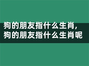 狗的朋友指什么生肖,狗的朋友指什么生肖呢