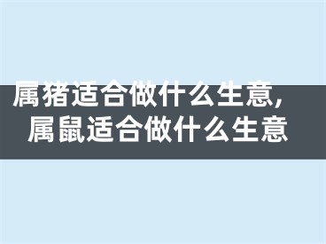 属猪适合做什么生意,属鼠适合做什么生意