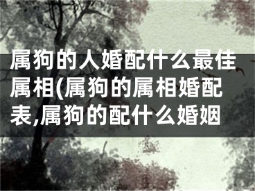 属狗的人婚配什么最佳属相(属狗的属相婚配表,属狗的配什么婚姻