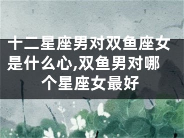 十二星座男对双鱼座女是什么心,双鱼男对哪个星座女最好