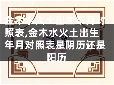 金木水火土出生年月对照表,金木水火土出生年月对照表是阴历还是阳历